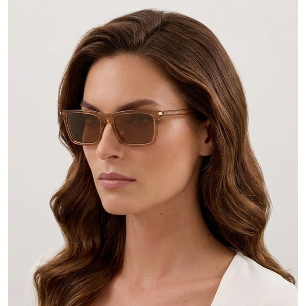 Yves Saint Laurent SL-890 Sunglasses Brown Acetate Square